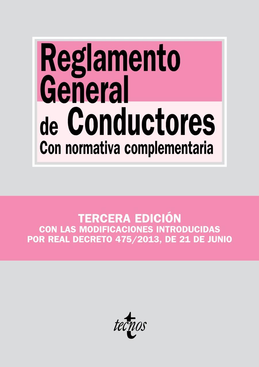 REGLAMENTO GENERAL DE CONDUCTORES | 9788430959907 | EDITORIAL TECNOS | Llibreria L'Illa - Llibreria Online de Mollet - Comprar llibres online