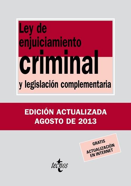 LEY DE ENJUICIAMIENTO CRIMINAL | 9788430958702 | EDITORIAL TECNOS | Llibreria L'Illa - Llibreria Online de Mollet - Comprar llibres online