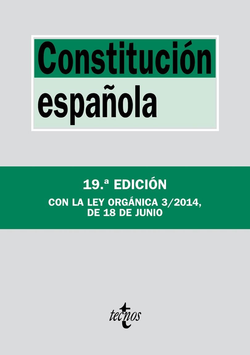 CONSTITUCIÓN ESPAÑOLA | 9788430962464 | EDITORIAL TECNOS | Llibreria L'Illa - Llibreria Online de Mollet - Comprar llibres online