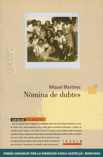 NOMINA DE DUBTES | 9788481312812 | MARTINEZ, MIQUEL | Llibreria L'Illa - Llibreria Online de Mollet - Comprar llibres online