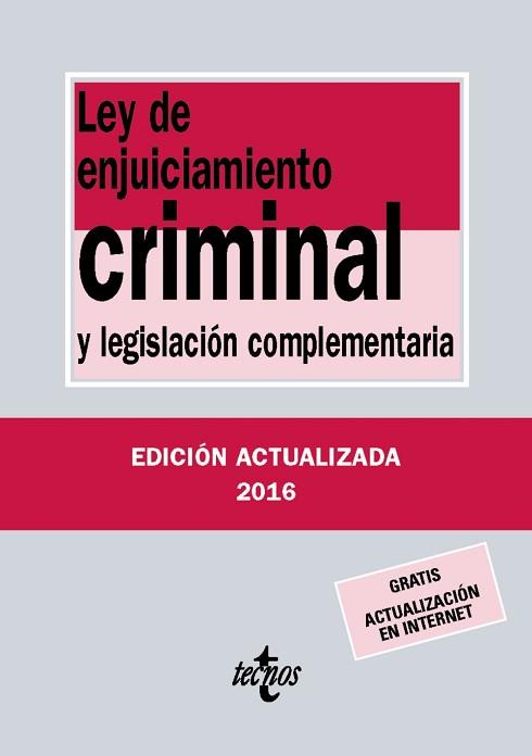 LEY DE ENJUICIAMIENTO CRIMINAL | 9788430970018 | EDITORIAL TECNOS | Llibreria L'Illa - Llibreria Online de Mollet - Comprar llibres online