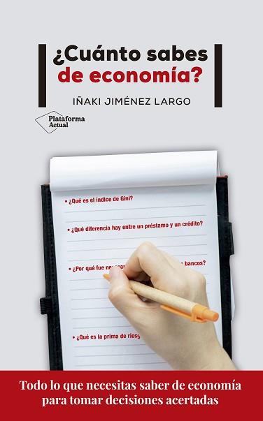 CUÁNTO SABES DE ECONOMÍA? | 9788417622374 | JIMÉNEZ LARGO, IÑAKI | Llibreria L'Illa - Llibreria Online de Mollet - Comprar llibres online