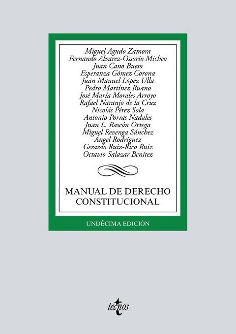 MANUAL DE DERECHO CONSTITUCIONAL | 9788430979820 | AGUDO ZAMORA, MIGUEL/ÁLVAREZ-OSSORIO MICHEO, FERNANDO/CANO BUESO, JUAN/GÓMEZ CORONA, ESPERANZA/LÓPEZ | Llibreria L'Illa - Llibreria Online de Mollet - Comprar llibres online