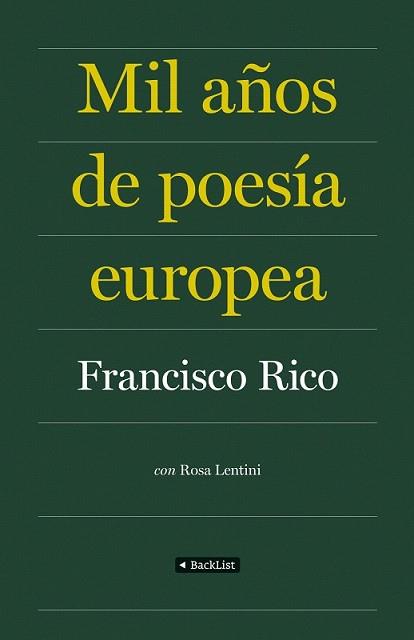 MIL AÑOS DE POESIA EUROPEA | 9788408086840 | RICO, FRANCISCO