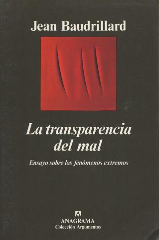 TRANSPARENCIA DEL MAL, LA | 9788433913456 | BAUDRILLARD, JEAN | Llibreria L'Illa - Llibreria Online de Mollet - Comprar llibres online