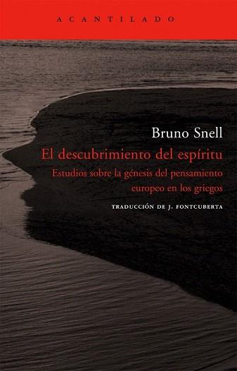 DESCUBRIMIENTO DEL ESPIRITU, EL | 9788496834224 | SNELL, BRUNO | Llibreria L'Illa - Llibreria Online de Mollet - Comprar llibres online