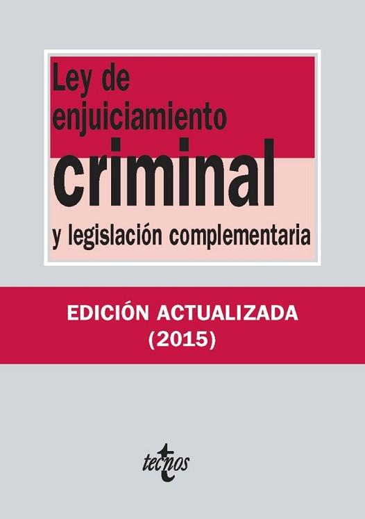 LEY DE ENJUICIAMIENTO CRIMINAL | 9788430966141 | EDITORIAL TECNOS | Llibreria L'Illa - Llibreria Online de Mollet - Comprar llibres online