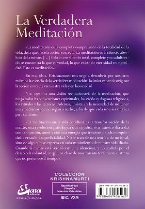 VERDADERA MEDITACIÓN, LA | 9788484456162 | KRISHNAMURTI, JIDDU | Llibreria L'Illa - Llibreria Online de Mollet - Comprar llibres online