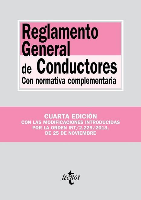 REGLAMENTO GENERAL DE CONDUCTORES | 9788430961481 | EDITORIAL TECNOS | Llibreria L'Illa - Llibreria Online de Mollet - Comprar llibres online