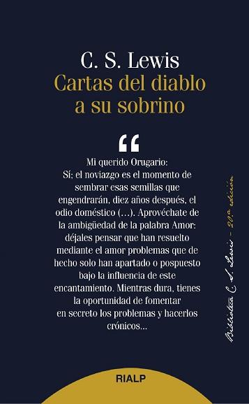 CARTAS DEL DIABLO A SU SOBRINO | 9788432147357 | LEWIS , CLIVE STAPLES | Llibreria L'Illa - Llibreria Online de Mollet - Comprar llibres online